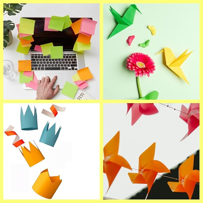 KYMY Colored Origami Printer Papers 8.5 x 11 inch, 250 Sheets Double-Sided Folding Craft Papers, 10 Assorted Colours Lightweight Origami for Arts & Crafts, Scrapbooking, DIY Projects (19lb/70gsm)