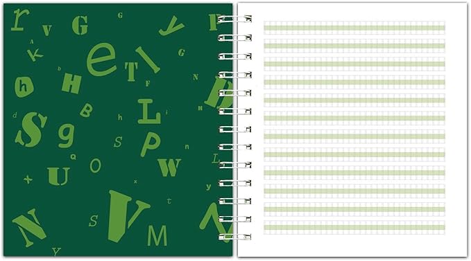 Channie's Youth Composition Notebook - Handwriting Practice, Improvement Journal for Kids, Older Learners, & Special Needs Students, Calligraphy Workbook with Special Writing Blocks, Green