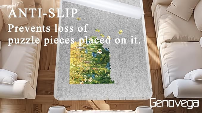 Jigsaw Puzzle Mat Roll Up - 3000 Pieces Large Gray Puzzles Saver Board for Adults, Storage and Transport Keeper Saver Accessories Table Portable Holder Organizer Board Pad Gifts (Gray)