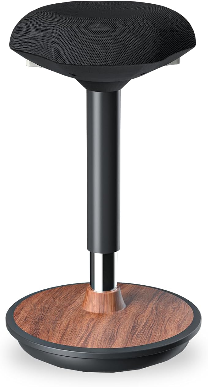 Wobble Stool - Adjustable Height Standing Desk Chair | Sit Stand Stool with 360-Degree Non-Slip Swivel Base|for Home,Office and Classroom(Walnut)
