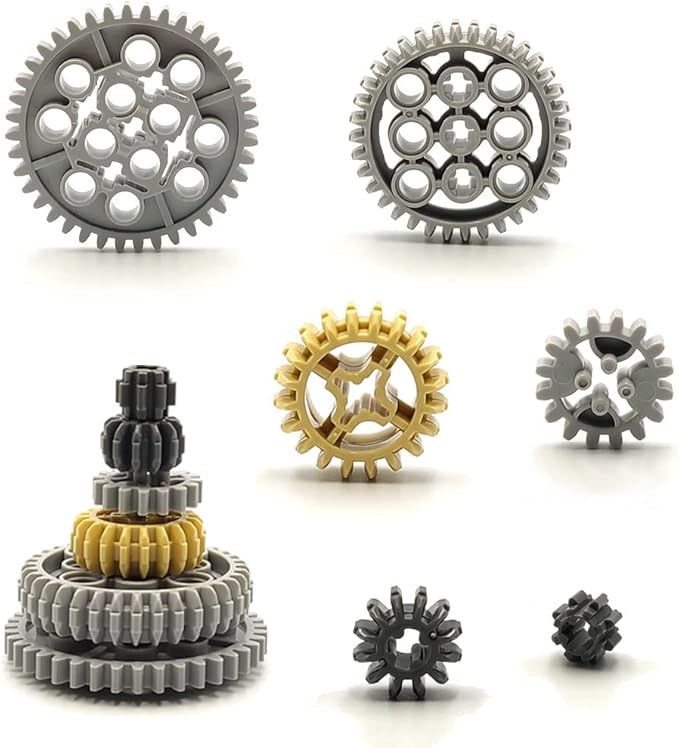 116 pcs Technical Gears Axle Pin Connectors - Wheels Connectors Rack Gear Car Building Brick Accessories Pieces Sets Compatible with Mindstorms Building Bricks Block Technical Toys (116 TECH PARTS)