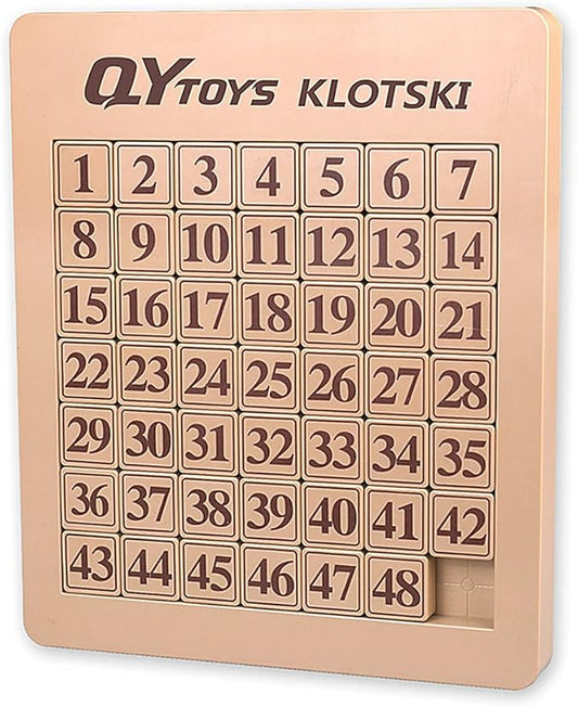 LiangCuber QY Toys 48 Klotski Puzzle Magnetic Sliding Number Puzzle ABS 7x7 Klotski Brain Teasers Toy Tangram Jigsaw Intelligence