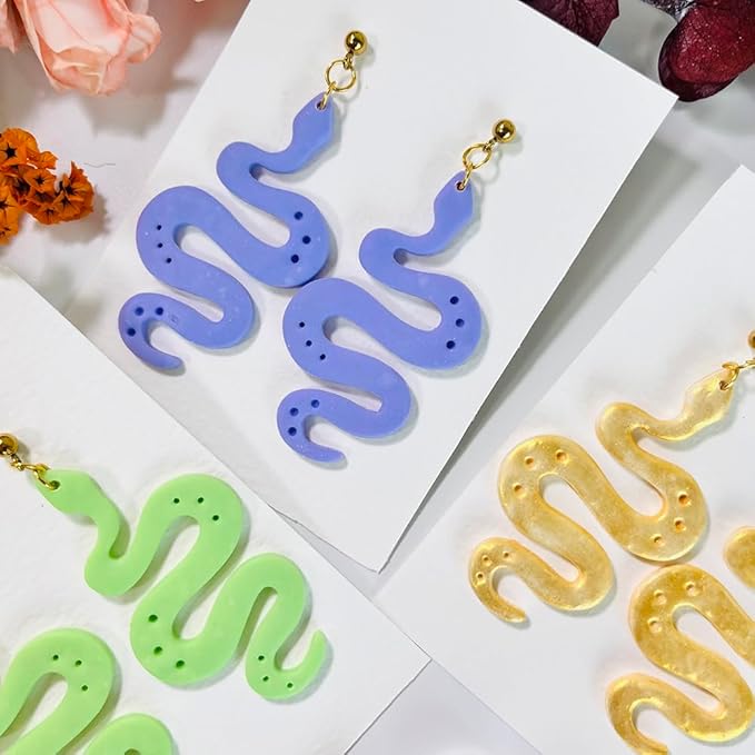 Polymer Clay Cutter Snake Shape – Curvy Clay Earring Cutter for Polymer Clay Jewelry, Bold Clay Tools for DIY Earrings, Halloween Crafts and Y2K Accessories
