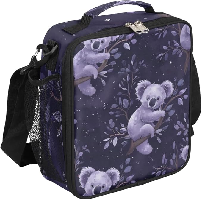 koala Lunch Bags for Girls Insulated Lunch Boxes Rectangular Waterproof Lunch Tote Bag with Adjustable Shoulder Strap Portable Picnic Bag for School Work Outdoor Gifts
