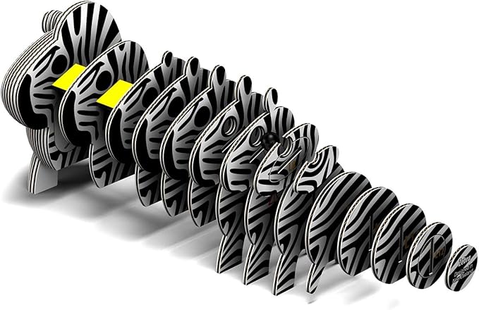 Eugy Zebra 3D Puzzle, 26 Piece Eco-Friendly Educational Toy Puzzles for Boys, Girls & Kids Ages 6+