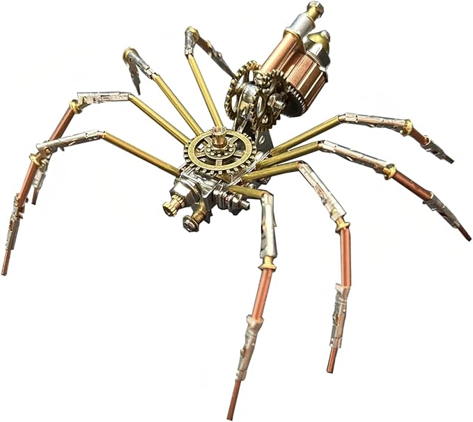 Steampunk Metal Insect Bug Mechanical Sculpture Insect Clockwork 3D Steampunk Metal Puzzle Kits for Adults (Mechanical Spider C)