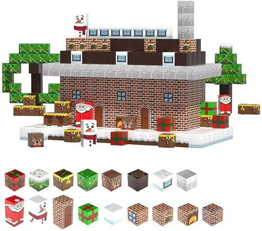 100PCS Magnetic Blocks for Kids Christmas, Build My Pixel World Magnetic Building Cubes Blocks, STEM Stacking Magnets Construction Toys Birthday Gifts for Boys and Girls Age 3+ Years Old
