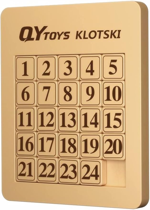 LiangCuber QY Toys 5x5 Klotski Puzzle Magnetic Sliding Number Puzzle ABS Brain Teasers Toy Tangram Jigsaw Intelligence (24-Digit Version)
