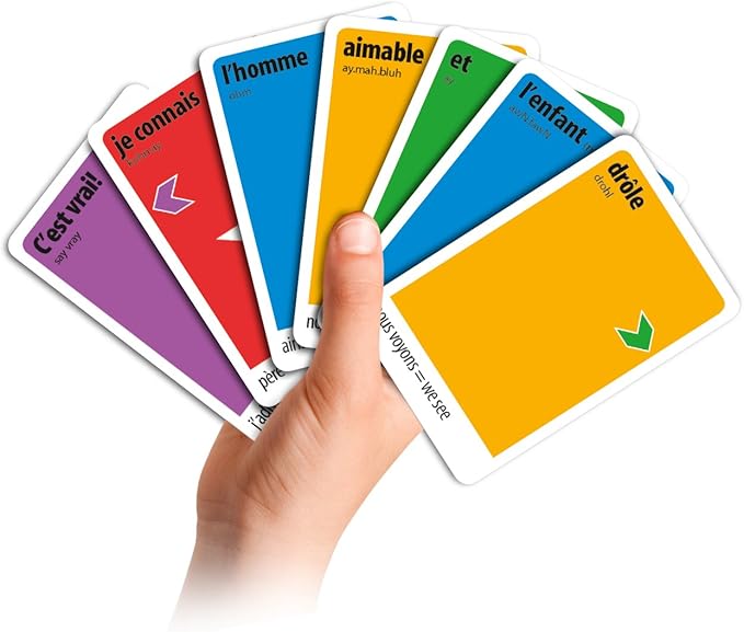 KLOO Learn French Board & Card Game Race to Paris | Fun for Family Kids Adults School | Play & Talk French Language | 4 Decks, Speak 100's of Words & Vocabulary in a Flash | Boardgame, 1–4 Players