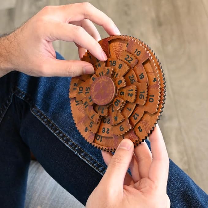 Project Genius Grecian Computer Mechanical Math Puzzle, Wooden Brainteaser Gift for History Buffs and Smart Kids, Teens, and Adults - True Genius Series Inspired by The Ancient Antikythera Mechanism