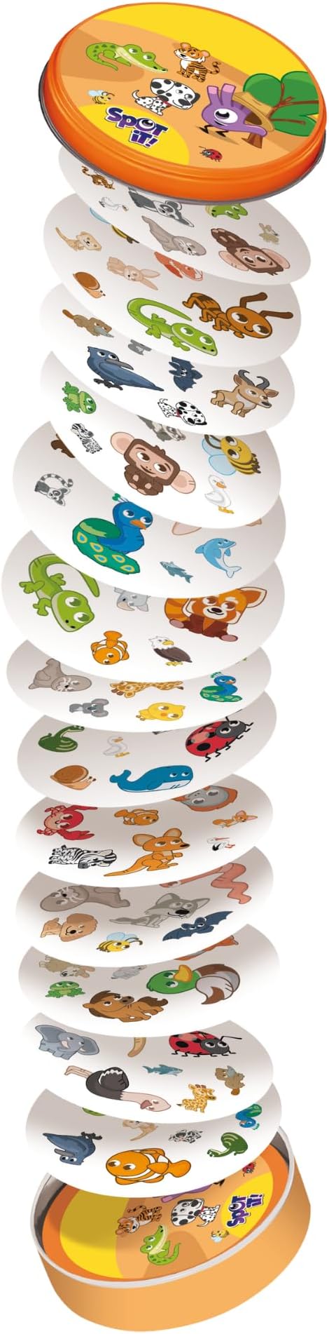 Asmodee Spot It! Super Pack Kids (2024 Refresh) Eco Big Box - Includes Animals and 1,2,3 Editions, Family Card Game Bundle for Quick Reflexes! Ages 6+, 2-8 Players, 10 Minute Playtime