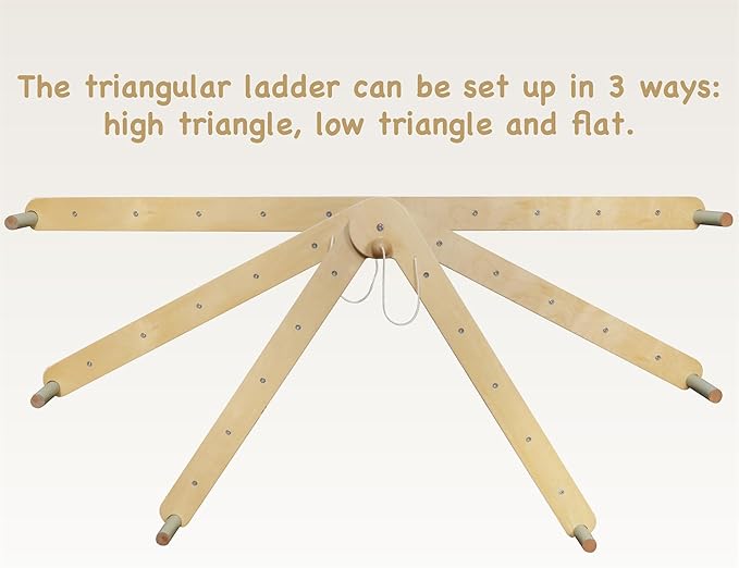 Kids Foldable Climbing Set with Ladder,Ramp,Balance Beam;Triangle Wooden Climbing Toys for Toddlers 1-3 Inside Playground,Baby Indoor Climber Jungle Gym for Montessori