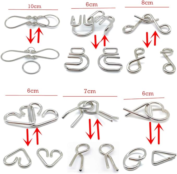 Guaishou Brain Teasers with The Puzzles 21Pcs Unlock Interlock Game IQ Test Toy 3D Wooden and Metal for Party Favor Kids Adults Challenge