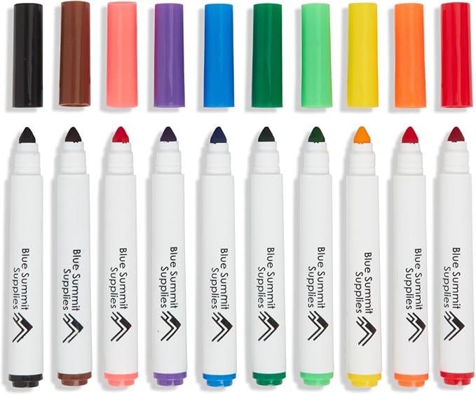Blue Summit Supplies 300 Pack Kids Washable Markers Bulk, Non Toxic Bulk Washable Markers Classroom Set, Assorted Colors, 10 per Pack, Broad Tip
