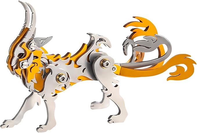 3D Metal Puzzles for Adults, Metal Model Kits for Adults, Zheng Mechanical 3D Puzzle Stainless Steel Ornaments for Men Women Art Craft Gifts Toys(Orange).