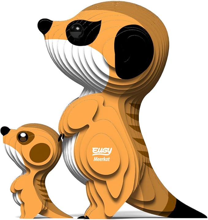 Eugy Meerkat 3D Puzzle, 40 Piece Eco-Friendly Educational Toy Puzzles for Boys, Girls & Kids Ages 6+