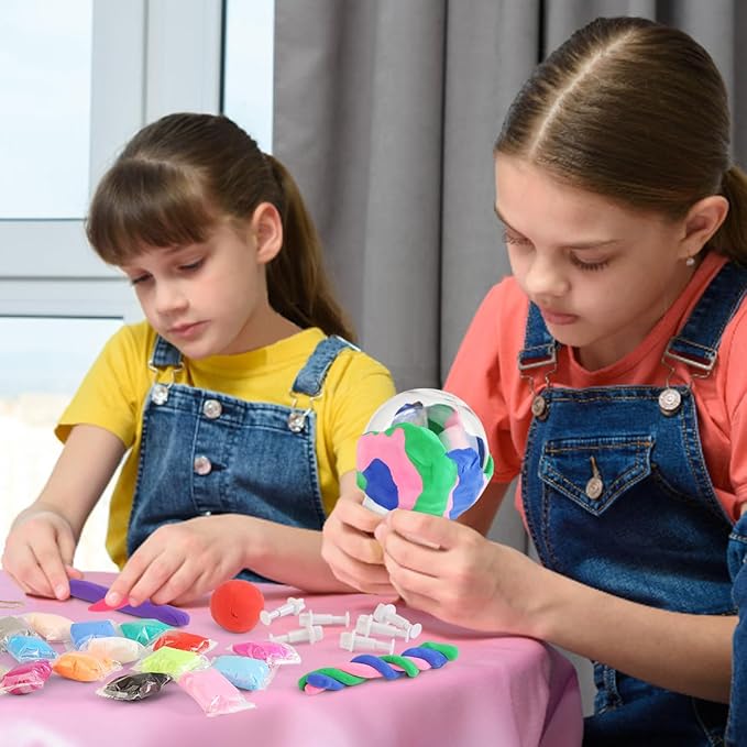 4 Set Kids Clay Arts and Crafts, Kid Craft Kit 8-12, Air Dry Clay Lantern Boys Girls Art Kits, Class Activities Group Projects Ages 7 8 9 10 11 Year Old, Fun Camping Crafts Christmas Stocking Stuffers