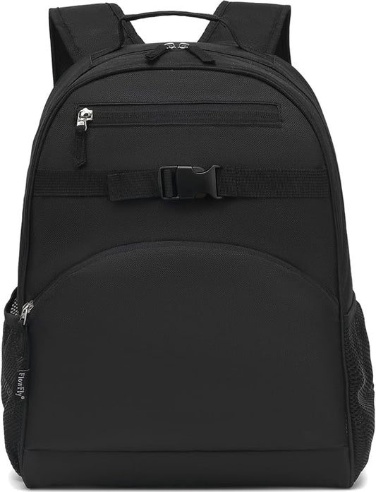 FlowFly Kids Backpack for Toddler Boys Girls, Simple Lightweight Bookbag for Daycare Kindergarten Elementary School Travel, Small Modern Bag (Large, Black)
