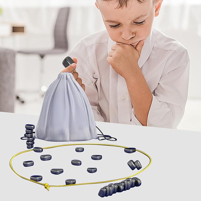 Magnetic Chess Game,Magnetic Chess Game with Stones,Magnetic Chess Strategy Game for Kids and Adults,Family Board Games Set, Party Travel Desktop Magnetic Strategy Game