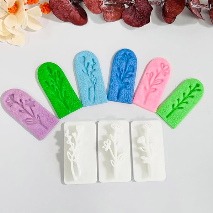 Xaekicr A1-4-9B-Handmade Jewelry Pendant Crafting Kit,Flower Plastic Molds Set, DIY Polymer Clay Printing Tools