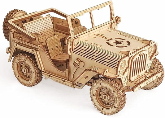 3D Wooden Puzzle - Wood Crafts Mechanical Off-Road Vehicle Building Model Kits - Wooden STEM DIY Brain Teaser Puzzle - Off-Road Vehicle Birthday Gifts for Adults and Teens Boys Girls