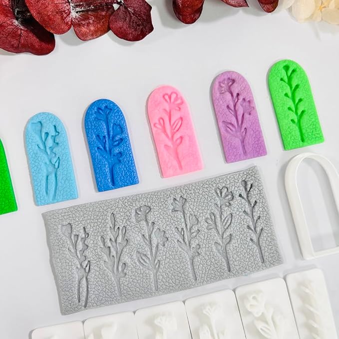 Xaekicr A1-4-9B-Handmade Jewelry Pendant Crafting Kit,Flower Plastic Molds Set, DIY Polymer Clay Printing Tools