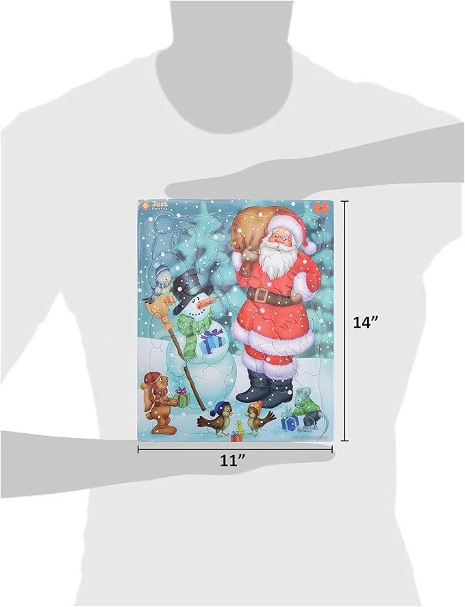 Just Smarty Santa Christmas Jigsaw Puzzle 41 Pieces for Kids Ages 4, 5, 6, 7, 8 with Fun Shapes and Tray. Fun Learning Educational Toy for Boys Girls in Pre-K, Kindergarten, First and Second Grade