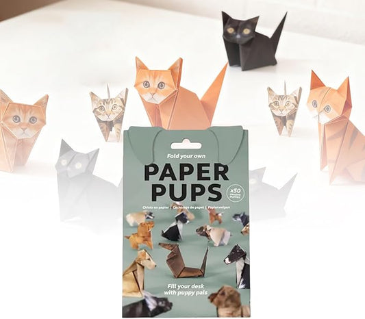 DIY Paper Cats - 50 Sheets DIY Origami Paper to Fold Cute Cat Figures, Fun Craft Activity for Adults & Kids, Desk Decoration & Gift for Cat Lovers (ca't, 50pcs)