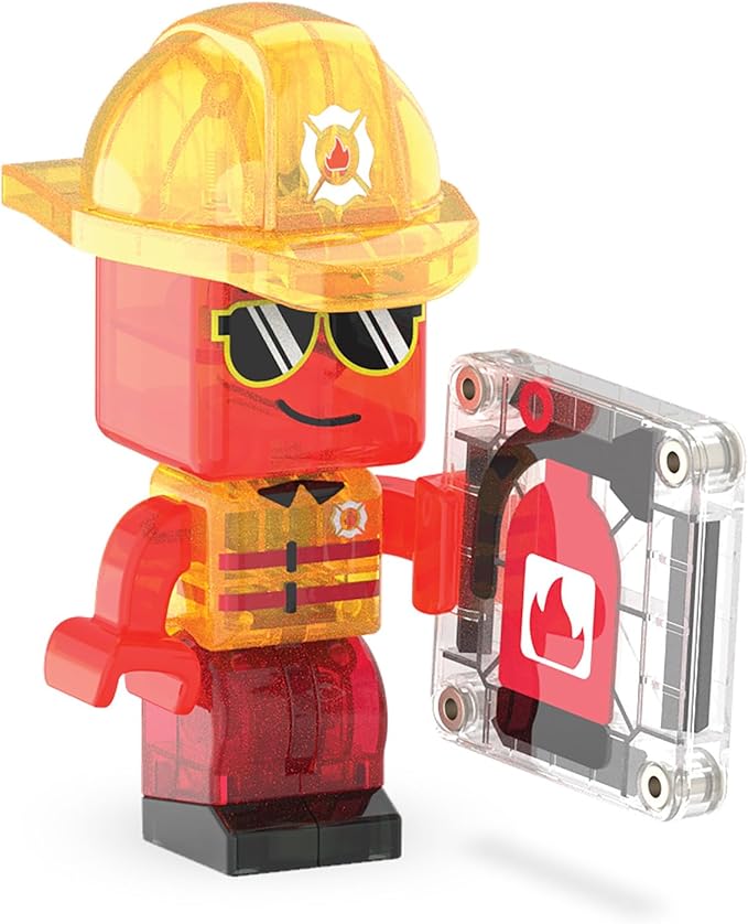 MAGNA-TILES Fire Rescue 27-Piece Magnetic Construction Set, The Original Magnetic Building Brand