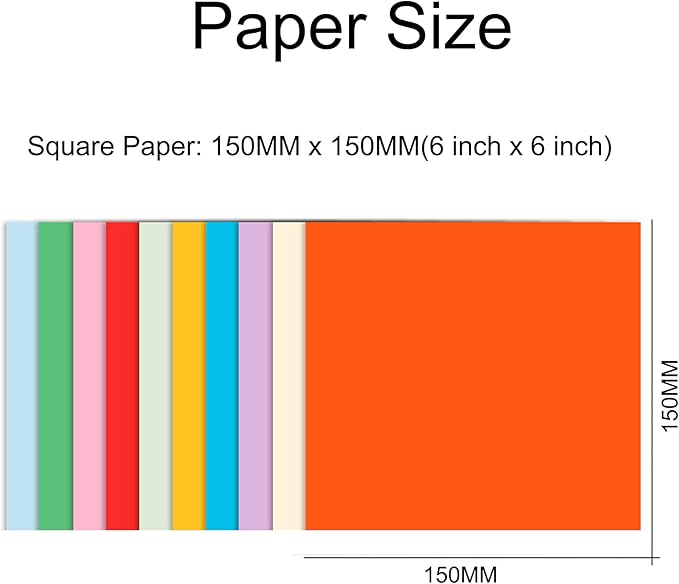 200 Sheets Colored Paper 6 x 6inch - Cezmkio Colored Paper (20 Colors) Assorted 70gsm Handmade Copy Paper Pastel Paper Cardstock for DIY Arts and Crafts Colorful Projects