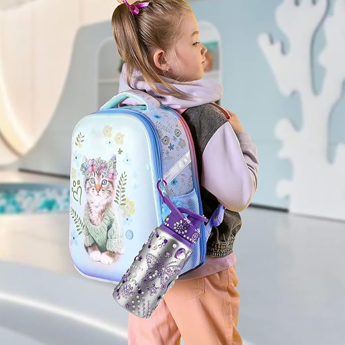 Gifts for Girls, Decorate Your Own Water Bottles with Gem Stickers, Personalize DIY Birthday Gifts for Girls Age 4 5 6 7 8 9 10, Fun Arts and Crafts Gift Ideas Toys for Kids Christmas School Gift