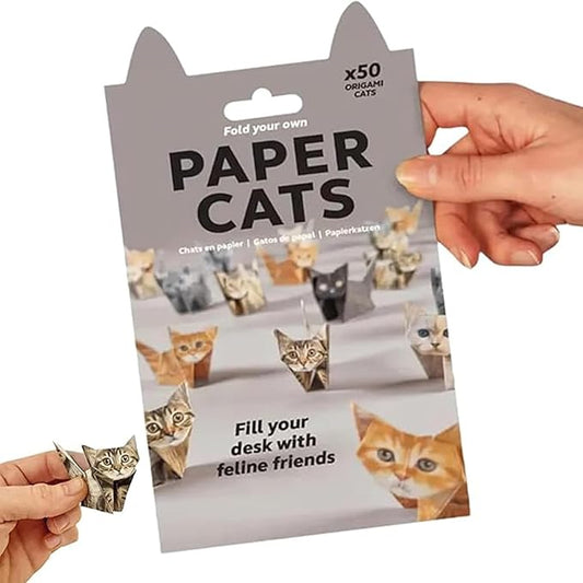 DIY Origami Paper Cats - 50 Sheets DIY Origami Paper to Fold Cute Cat Figures, Fun Craft Activity for Adults & Kids, Desk Decoration & Gift for Cat Lovers