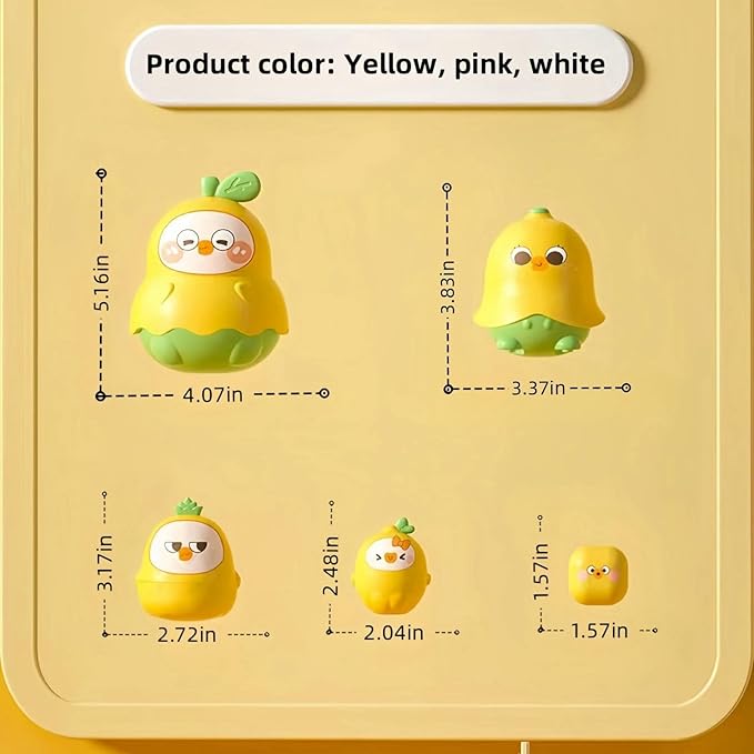 LQR Unique Yellow Duck Russian Nesting Dolls, Fruit Duck Nesting Dolls, Stacking Cups Sensory Toys for Children, Toddler Educational Count Learning Toys, Birthday Gifts for Boys and Girls