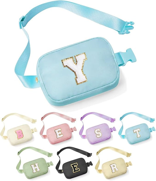 YOOLIFE Birthday Gifts for 4 5 6 7 8 9 10 11 12 13 14 Year Old Girls - Initial Fanny Pack Belt Bag Purse for Girls Teens Daughter Sister Niece, Personalized Trendy Stuff for Teen Girl Kids | Blue Y