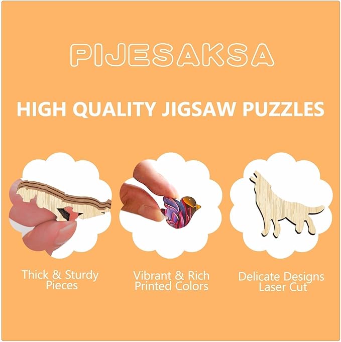 Wooden Puzzles for Adults, Flat Puzzle with 3D Visual Effect, Paper Carved Owl Wooden Jigsaw Puzzles for Adult, Unique Shape Wood Puzzles Adult, Wall Art Canvas Puzzle (M-11.4 * 11.2in-200pcs)