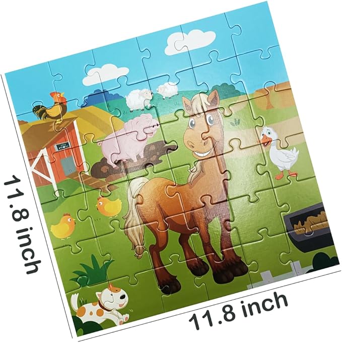 Horse Floor Puzzle for Kids,Animal Jigsaw Large Puzzles 36Piece Puzzle for Toddler Ages 3+,Children Learning Preschool Educational Toys,Gift for 3+ Years Old (Horse)