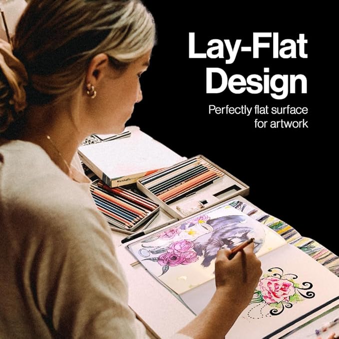 Softcover Sketch Book, A4 Sketchbook for Drawing, Lay Flat for Everyone, 160 Plain Pages Artist Journal Ideal for Ink, Water Color, Pen, Pencils, Size: Extra Large, Leda Art Supply