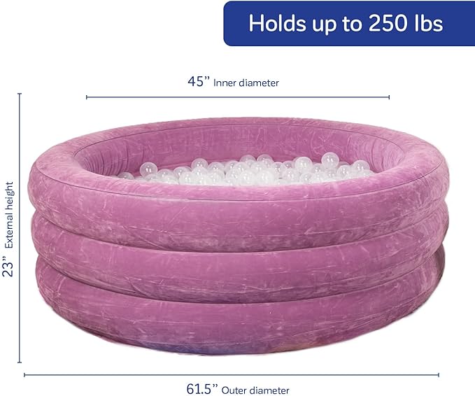 Fun and Function - Air-Lite Ball Pit for Toddlers & Kids - Indoor Soft Play Ball Pit - Big Blow Up/Inflatable - Sensory Tool for Kids w/Special Needs