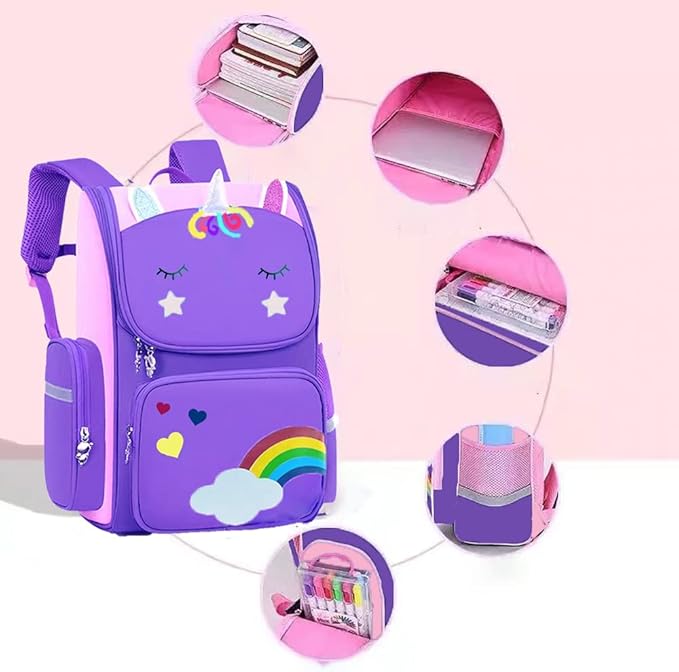 HT HONOR . TRUST Kids Backpack for Girls Kindergarten Girls Backpacks Ages 4-6 Children Preschool Bookbag 15inch School bags 4 5 6 Years Old Mochilas Escolares para Niñas