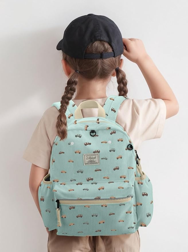 Corduroy Kids Backpack for Boys 6-10: Boys Backpacks for Elementary Kindergarten 15” H Fit Folder