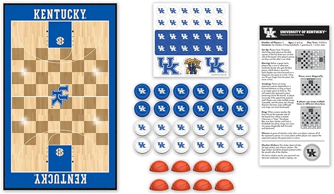 MasterPieces Family Game - NCAA Kansas Jayhawks Checkers - Officially Licensed Board Game for Kids & Adults