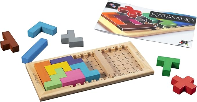 Katamino | The Original Wooden Color Shape Pattern Puzzle Game for Ages 6+ | 1 to 2 Players | 10 Minutes