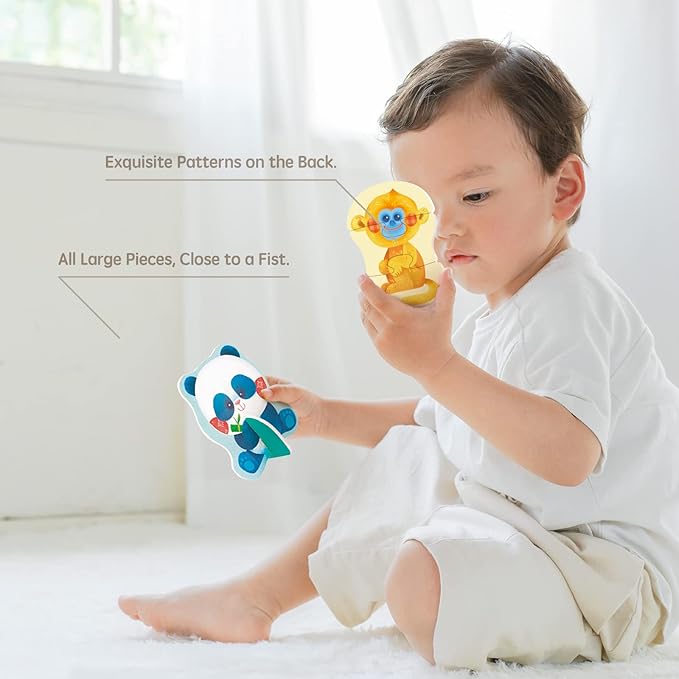 Toi 6 Packs Large Piece Toddler Jigsaw Puzzles for Kids Aged 3+, Animal Shaped Floor Puzzles for Beginner, Preschool Learning Game for Boys Girls, Animal Paradise