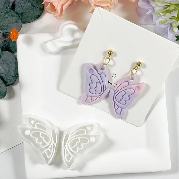 Butterfly Wings Polymer Clay Cutters – Clay Cutters for Earrings Making, Polymer Clay Molds for Jewelry DIY, Clay Tools for Handmade Crafts