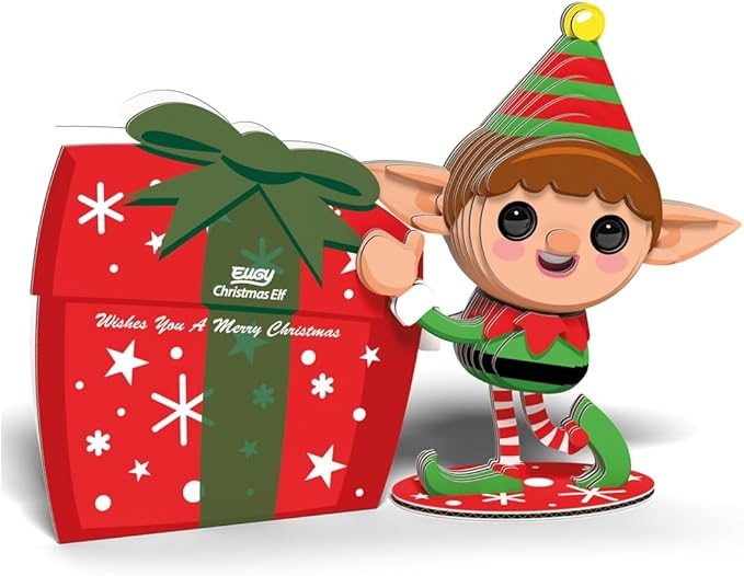 Eugy Christmas Elf 3D Puzzle, 38 Piece Eco-Friendly Educational Toy Puzzles for Boys, Girls & Kids Ages 6+