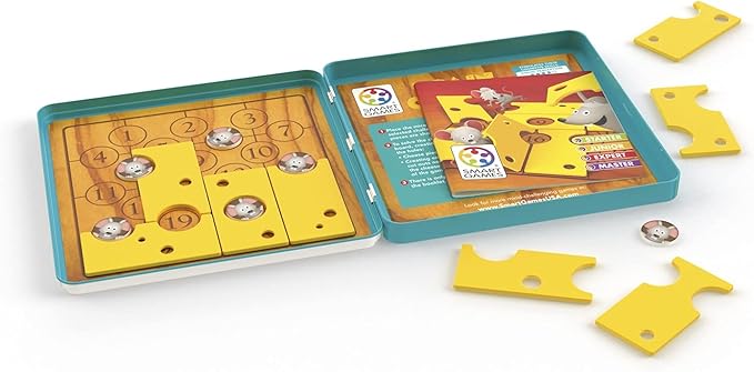 SmartGames Brain Cheeser Magnetic Travel Game with 48 Challenges for Ages 5+ with Metal Travel Box