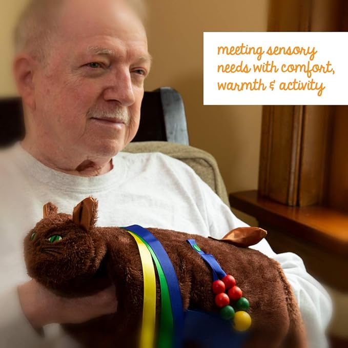 Twiddle - Premium Dementia Activities for Seniors - Comforting Alzheimer’s Products for Elderly - Engaging Sensory Items for Adults and Kids (Brown Cat)