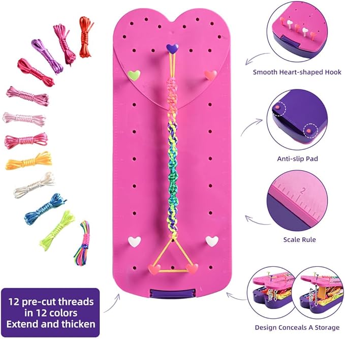 QDGMXIV Bracelet Making Kit for Girl 7 8 9 10 11 12 Year Old, Arts and Crafts Kid Gifts for Birthday