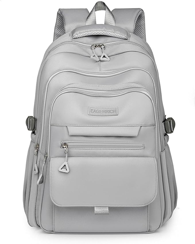 School Cute Aesthetic Backpack Girls Backpack for Students Kids Teen Girls Large Capacity Bookbags College Backpacks Laptop Lightweight Bookbag Casual Travel Daypacks School Bag(Grey)