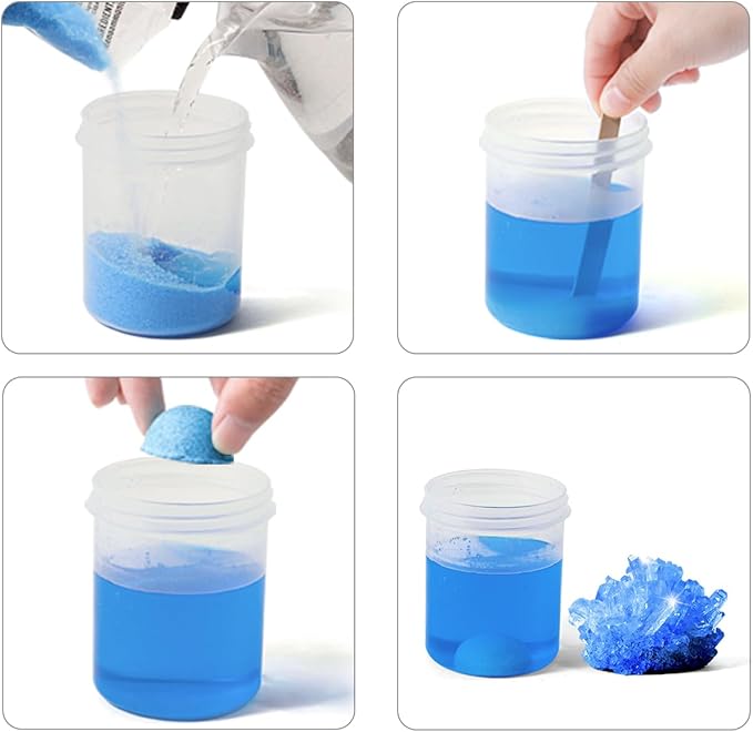 Crystal Growing Kit for Kids, Blue DIY Crystal Science Experiment Set, Grow Your Own Crystals, STEM Educational Chemistry Kit for Boys & Girls Ages 6-12, Fun Science Lab Gift for Kids